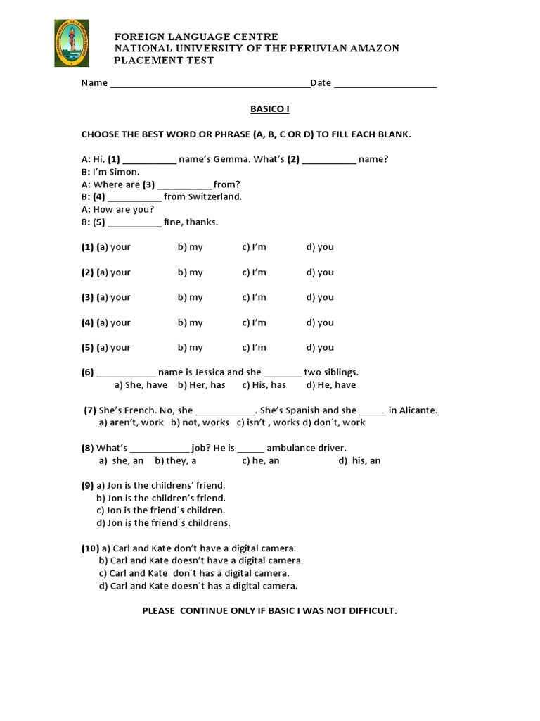 0 basic level exam pdf
