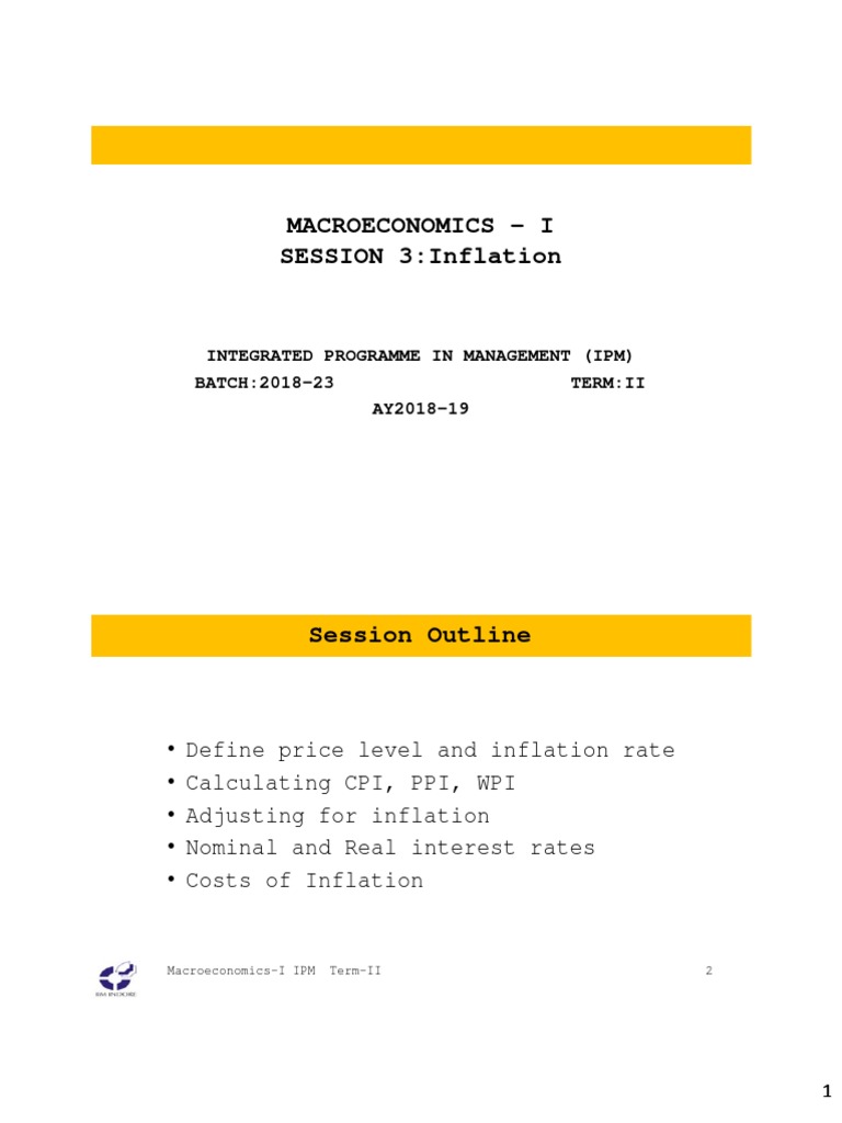 Session | PDF | Consumer Price Index | Inflation
