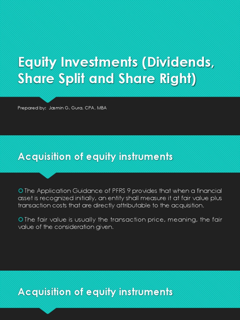 Equity Investments | PDF | Dividend | Stocks