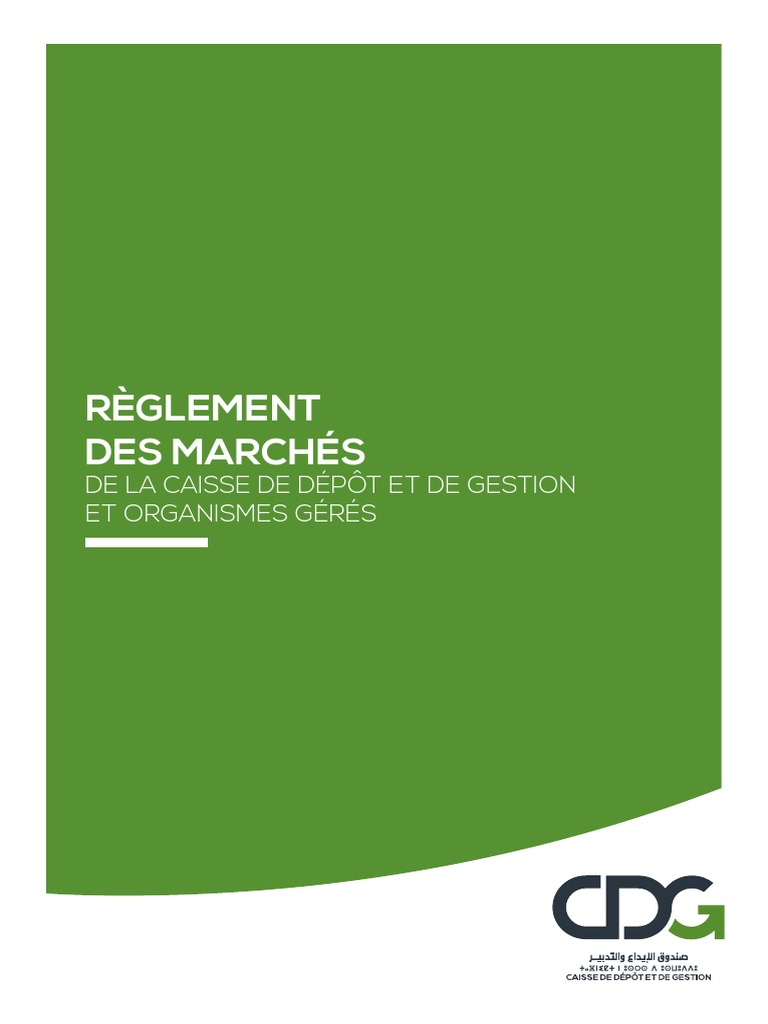 Règlement des Marchés de la CDG | PDF | Business | Économie