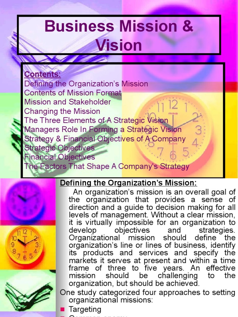 Business Vision and Mission PDF Strategic Planning Strategic