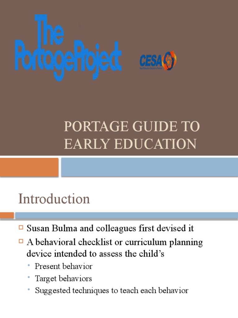 Portage Guide for Early Education | PDF | Reinforcement | Cognition