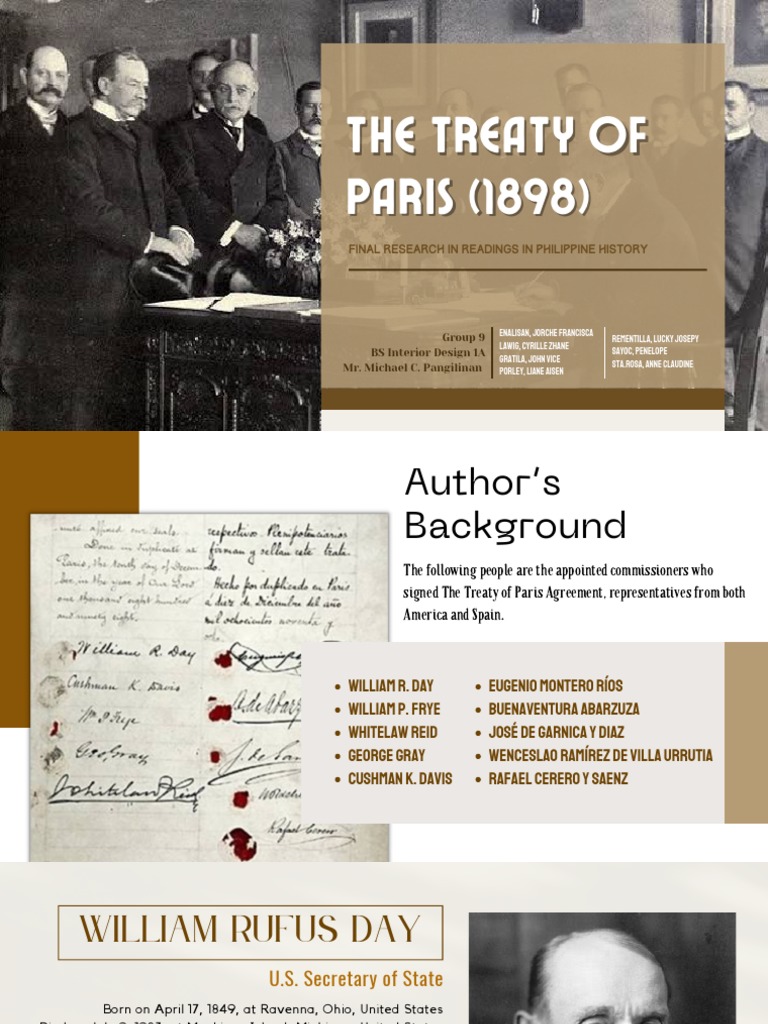 Key Figures in the 1898 Treaty of Paris | PDF