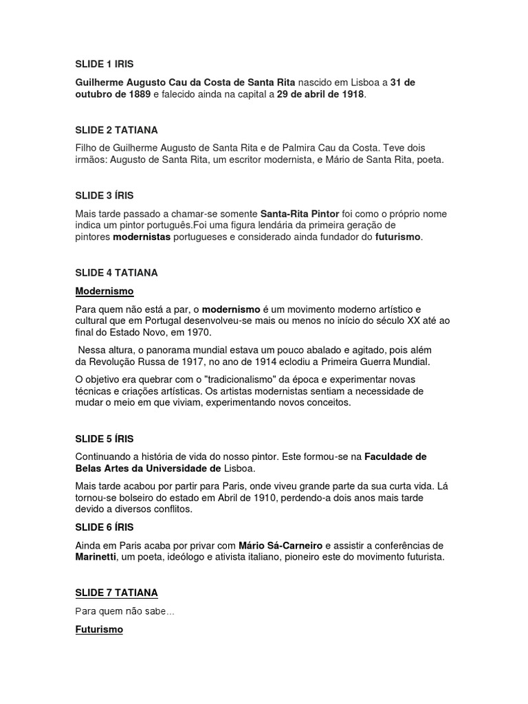 Guilherme Santa-Rita: Futurismo em Portugal | PDF