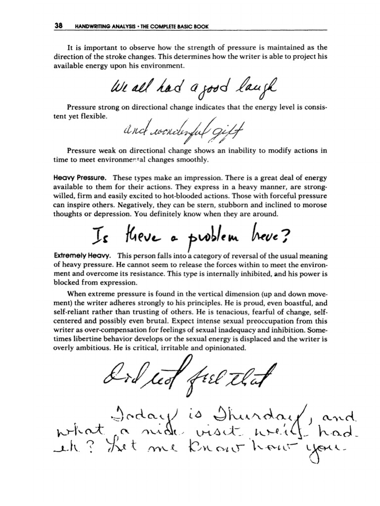 Handwriting Analysis: Pressure Insights | PDF | Self-Improvement