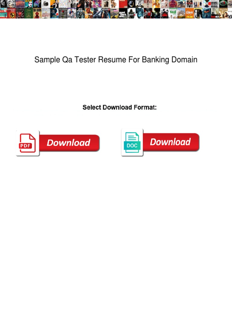 Sample QA Tester Resume for Banking | PDF | Software Testing | Quality ...