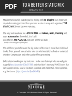 9 Steps To A Better Static Mix - Cheat Sheet