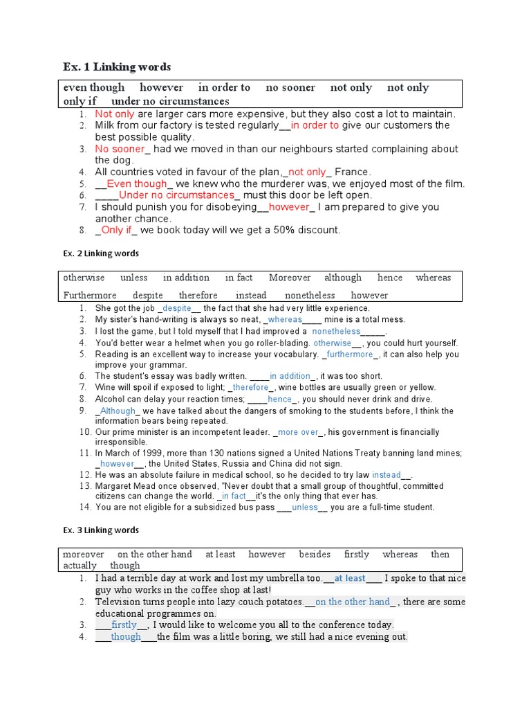 Linking Words | PDF