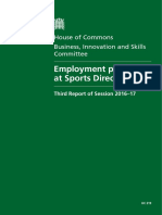 Employment Practices at Sports Direct: House of Commons Business, Innovation and Skills Committee