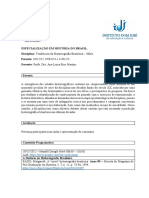 Ementa Da Disciplina de Tendências Da Historiografia Brasileira - Profa. Luiza Rios