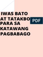 "Iwas Bato at Tabako para Sa Katawang Pagbabago".