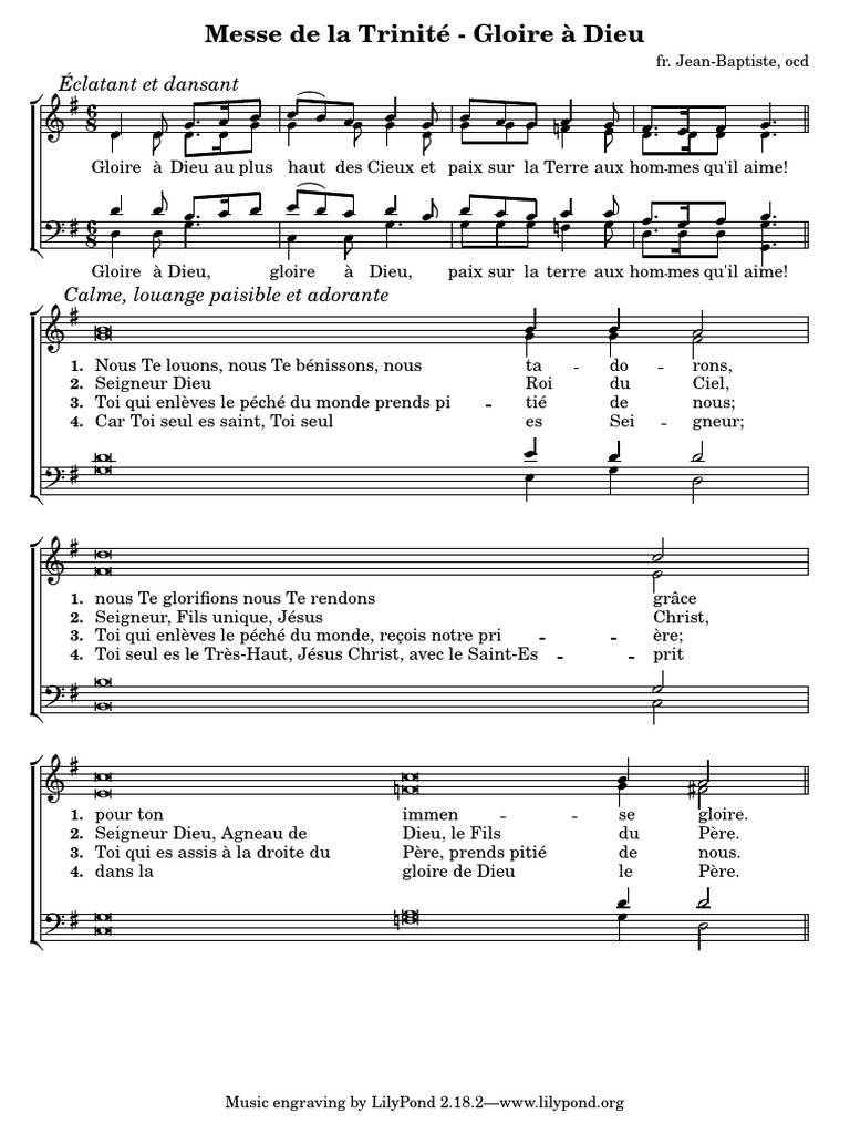 Messe De La Trinite Gloire A Dieu Pdf Jésus Branches Du Christianisme