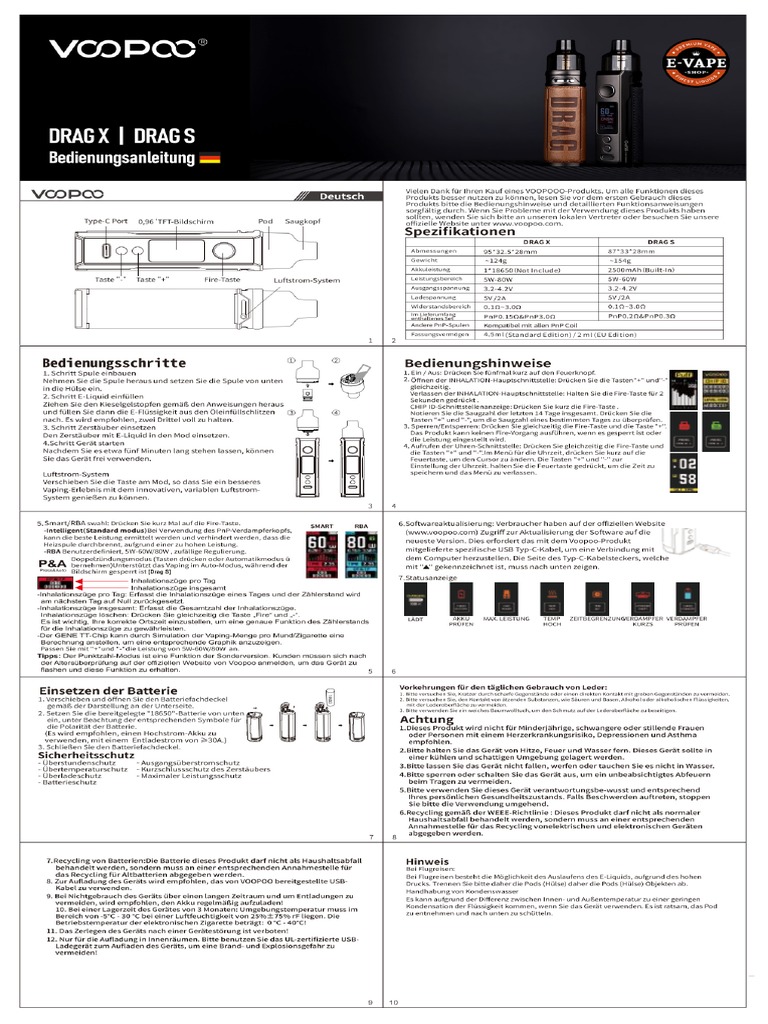 Voopoo Drag X Kit User Manual