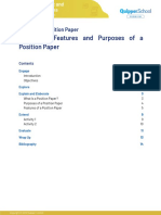 Features and Purposes of Position Papers