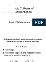 Topic 7 Rules of Differentiation