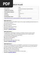 CISA Exam Questions and Answers 2024 | PDF | Audit | Auditor's Report