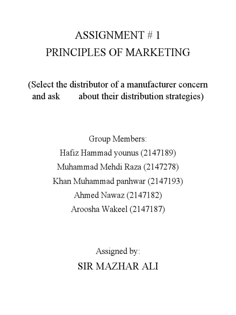 Assignment 1 Working Pdf Retail Goods