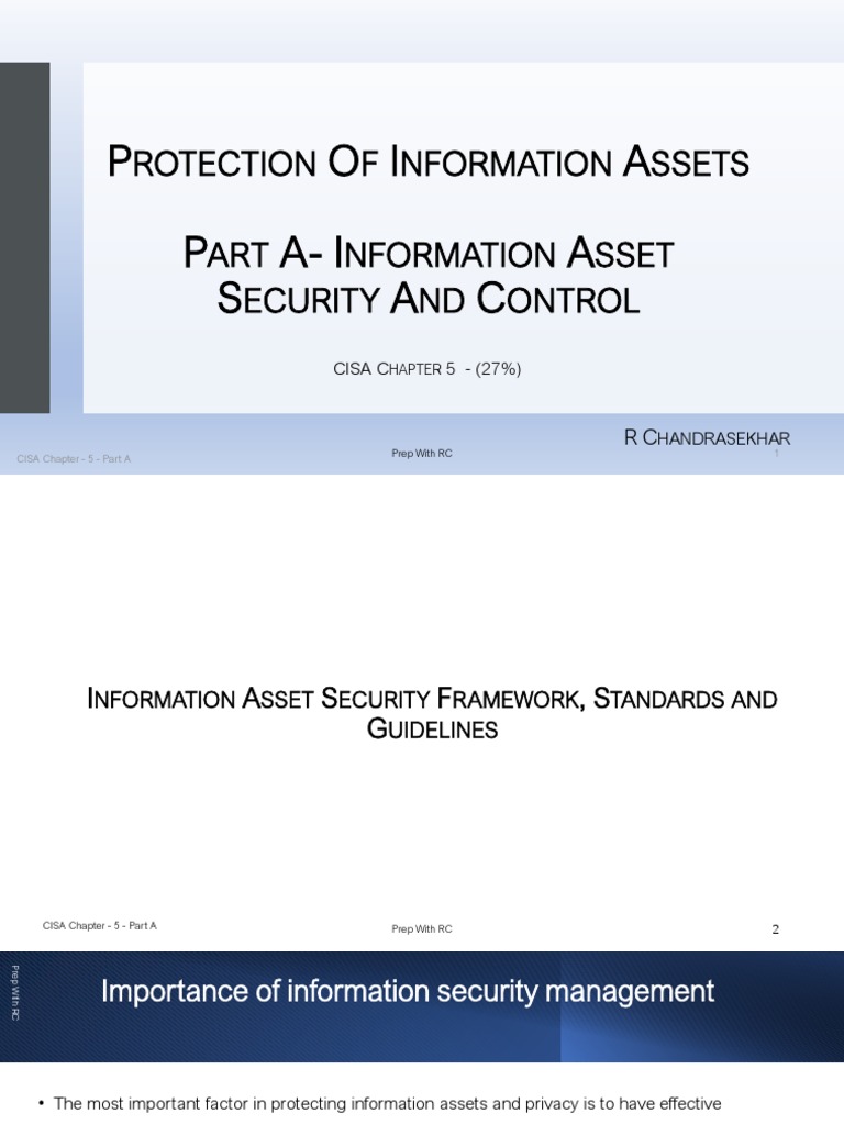 Chapter 5 - Protection of Information Assets - Part A - Updated | PDF ...
