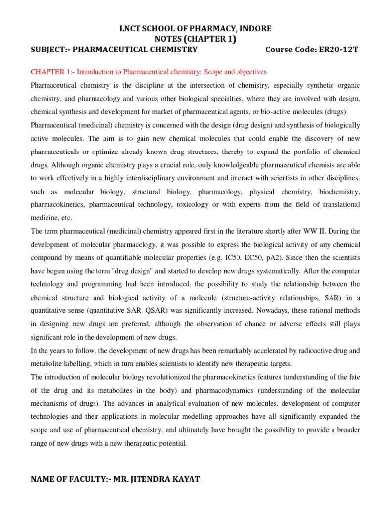 Introduction to Pharmaceutical Chemistry | PDF | Medicinal Chemistry ...