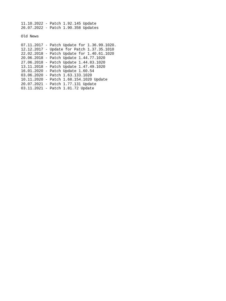 Update history pdf