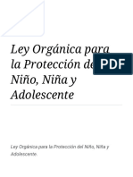 Ley Orgánica para La Protección Del Niño, Niña y Adolescente - Wikipedia, La Enciclopedia Libre