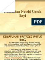 Kebutuhan Nutrisi Untuk Bayi