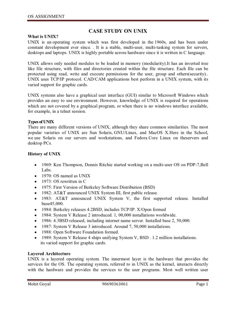 Case studies in operating system picture