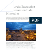 Metalurgia Extractiva y Procesamiento de Minerales