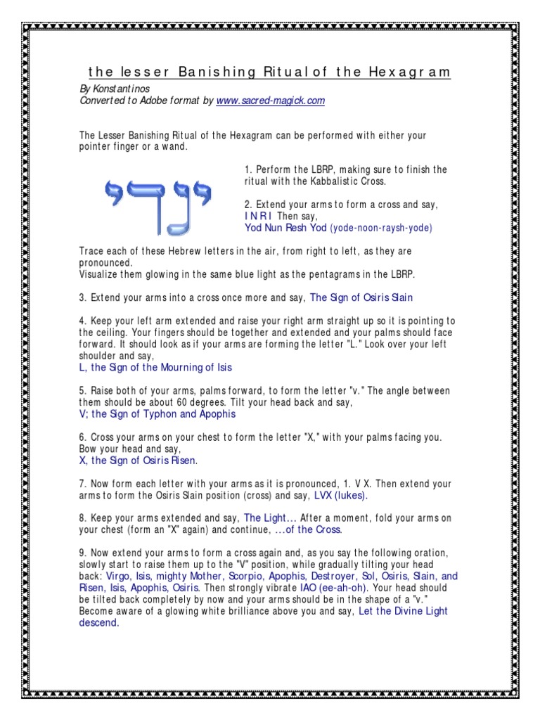 The Lesser Banishing Ritual of The Hexagram | Download Free PDF ...