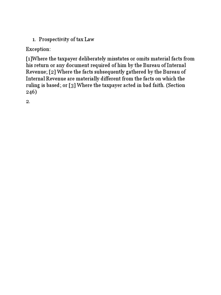 Prospectivity of Tax Law | PDF