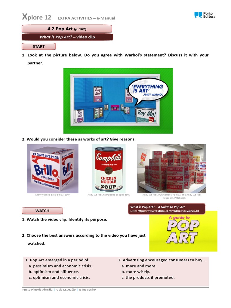 Xpl12 p162 Pop Art PDF Andy Warhol The Arts