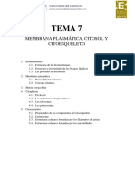 TEMA 7 - Membrana Plasmática, Citosol y Citoesqueleto