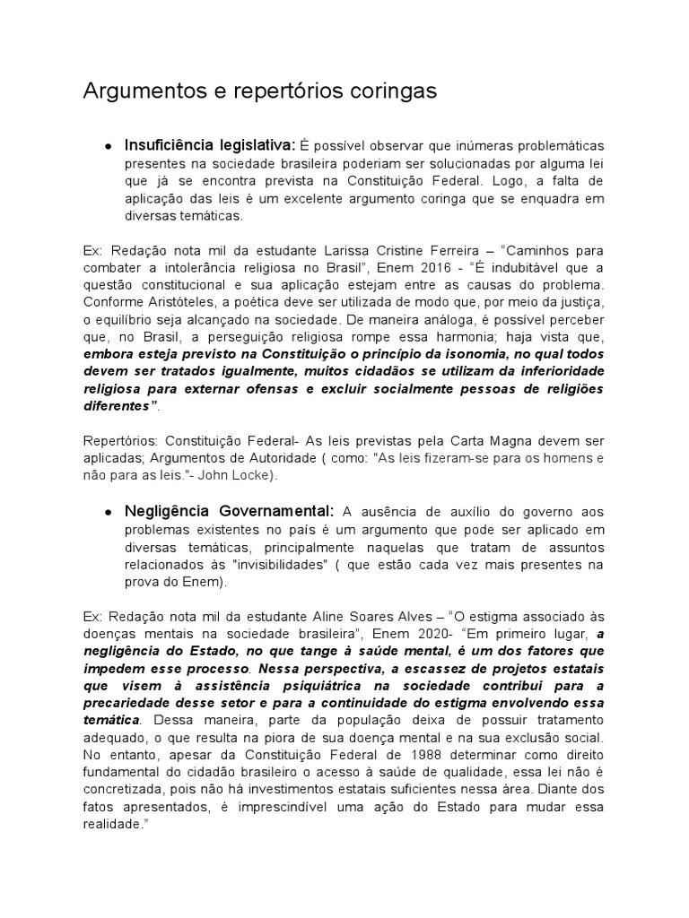 Argumentos sobre Negligência Governamental | PDF | Estado | Distúrbio ...