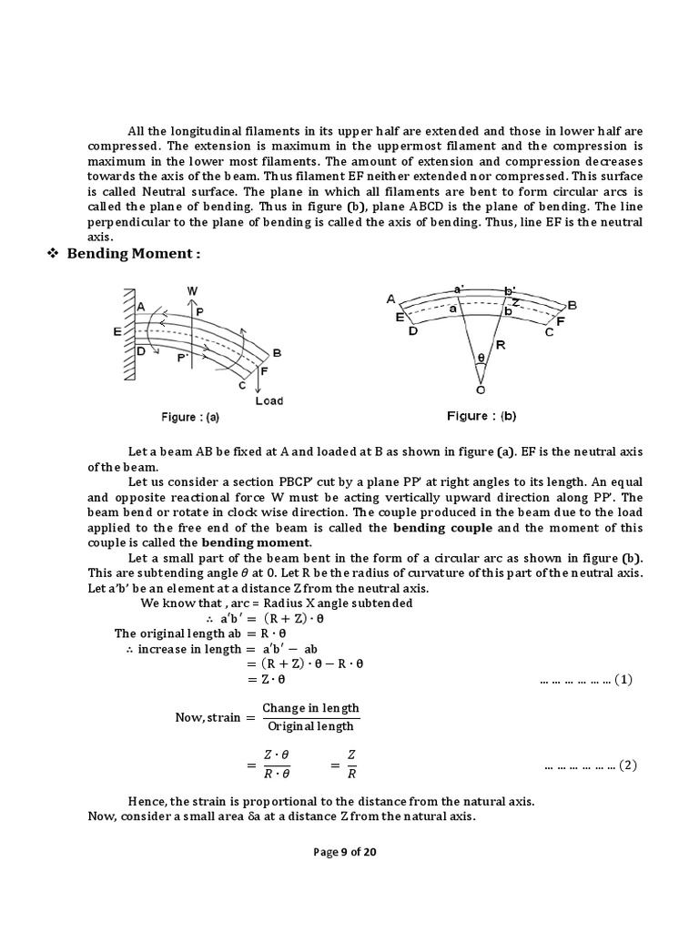 Bending Moment and Beam Depression Analysis | PDF | Bending | Beam ...