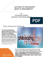 Introduction To Philosopy and What Is Argument