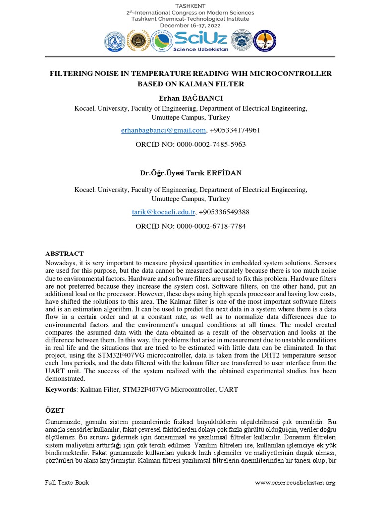 Kalman Filter for Temperature Noise Reduction | PDF | Engineering ...