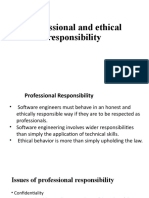 Professional and Ethical Responsibility in SE