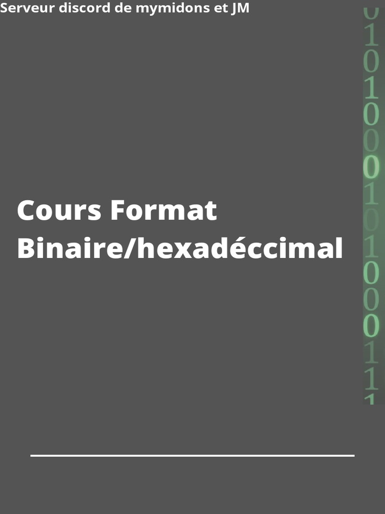 Conversion Binaire et Hexadécimal | PDF | Code (information) | Informatique