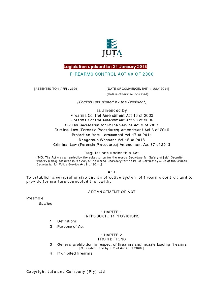 Firearms Control Act 2000 A 0060. PDF Gun Barrel Gun