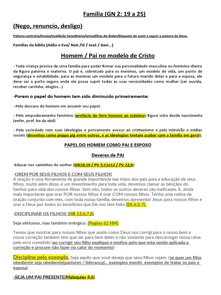 O Papel do Homem na Família Segundo a Bíblia | PDF | Mulher | Amor