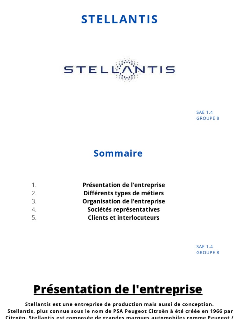 Organisation et métiers chez Stellantis | PDF | Voitures | Industrie ...