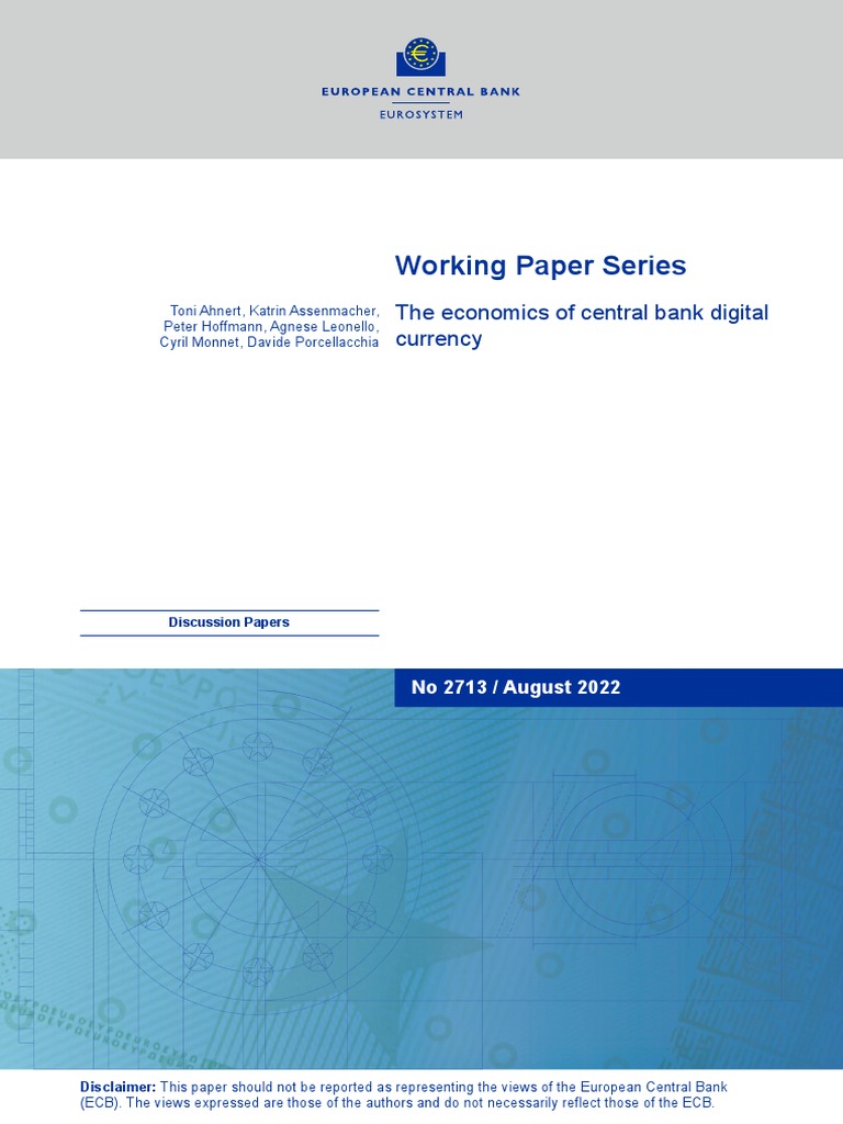 The Economics of Central Bank Digital Currency PDF Money