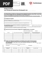 Anlage Eu Zum Hauptantrag Kindergeld Kg1 Aneu Ba900063 | PDF