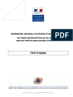 Référentiel Activités Compétences Chef D'équipe SPP