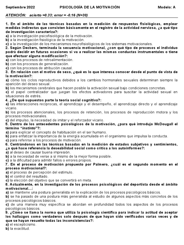 Psicología de la Motivación: Claves y Teorías | PDF | Motivacional ...