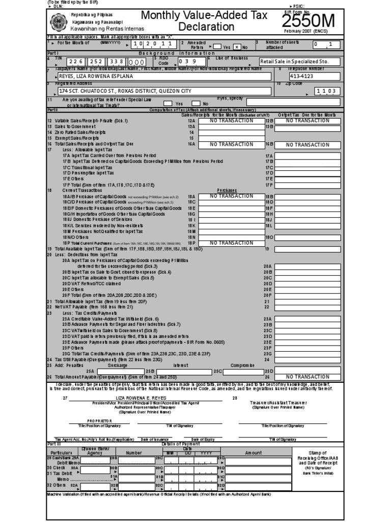 Kawanihan NG Rentas Internas: Computation of Tax (Attach Additional