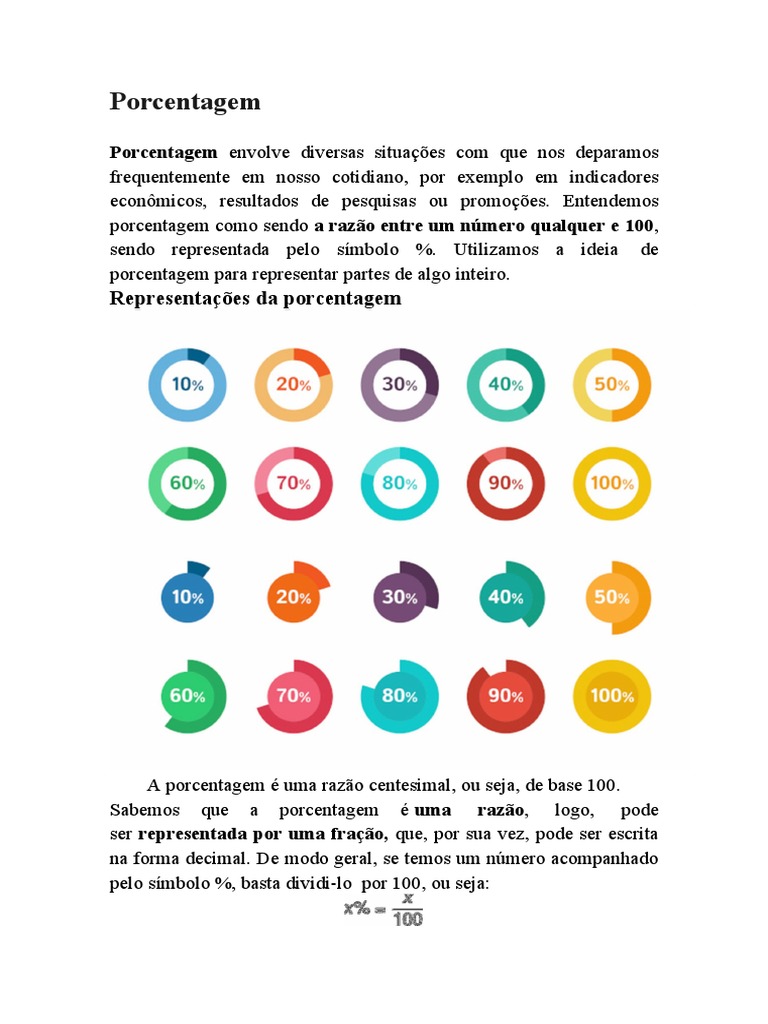 1 Material Porcentagem | PDF | Percentagem | Números