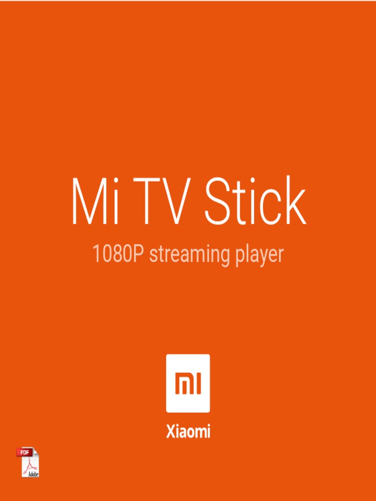 Mi Tv Stick User Guide Pdf