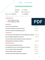 Classroom Observation Evaluation Report