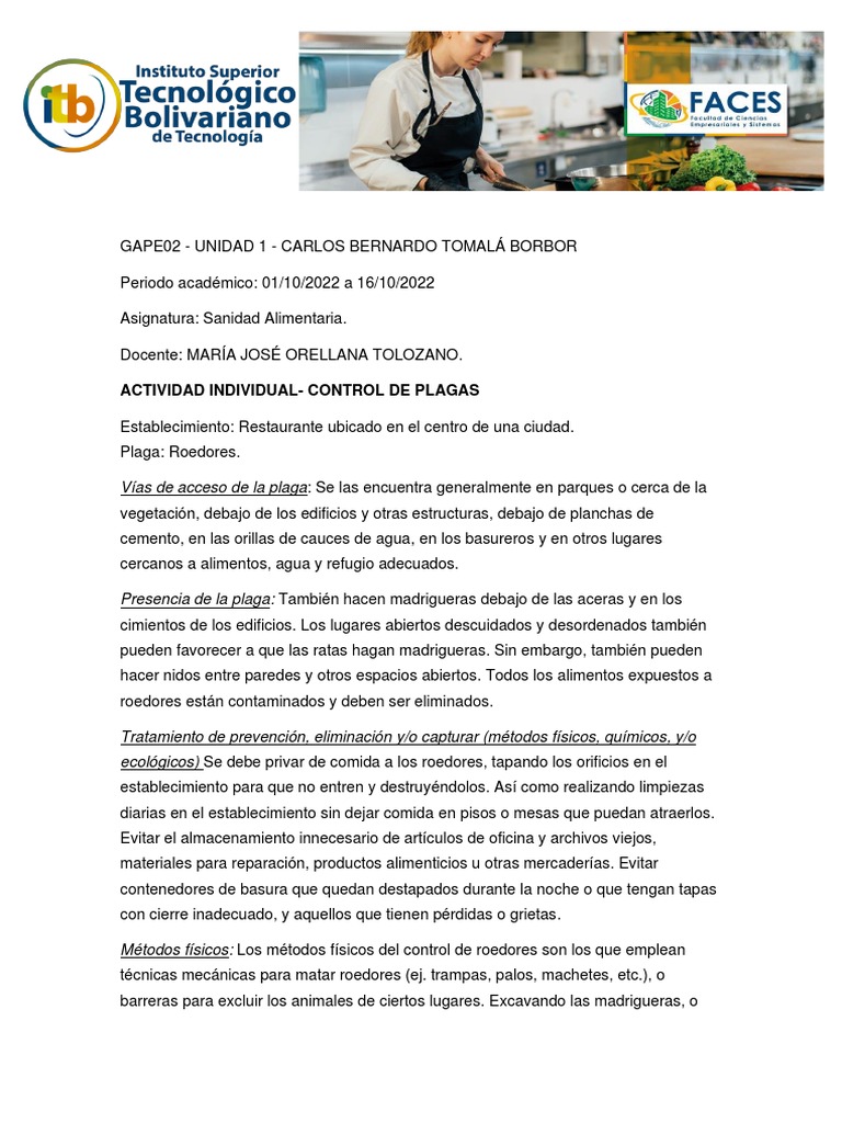 Control de Roedores en Restaurantes | PDF | Alimentos | Roedor